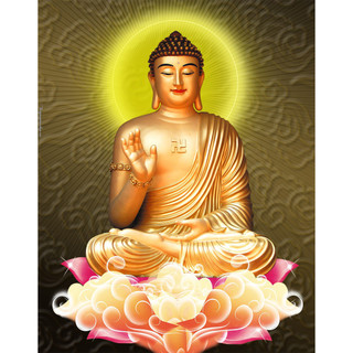 Tranh đính Full kín đá tự làm -Phật A Di Đà