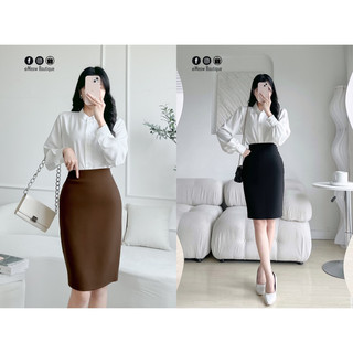 [Hình thật] Chân Váy Bút Chì Công Sở Xẻ Sau Meow Boutique