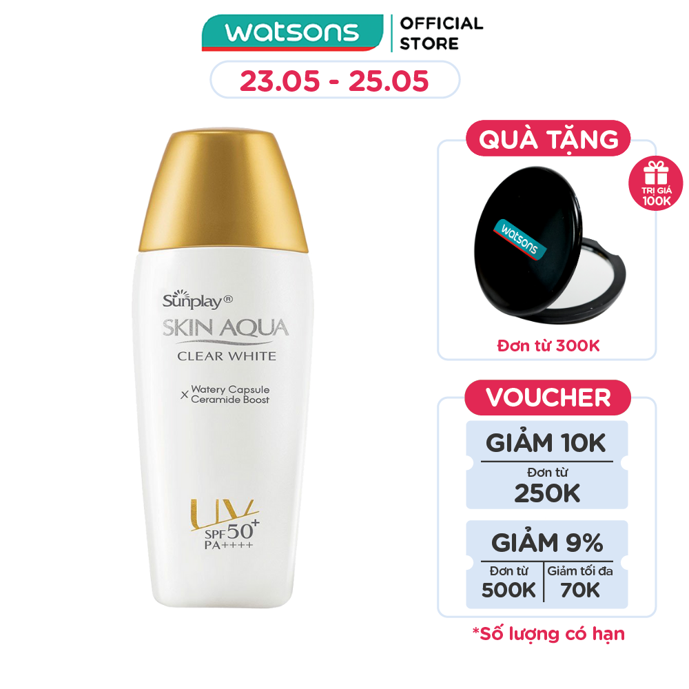 Sữa Chống Nắng Dưỡng Da Trắng Mịn Tối Ưu Sunplay Skin Aqua Clear White SPF50+ 25g