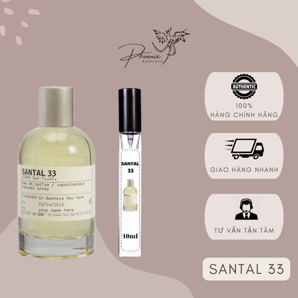 Nước hoa unisex Santal 33 mẫu thử dạng chiết 10ml thanh lịch, lôi cuốn- Phoenix Authentic