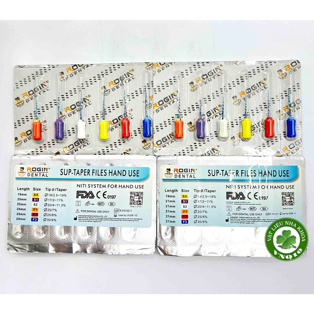 Trâm tay niti protaper Rogin - Vỉ 6 cây