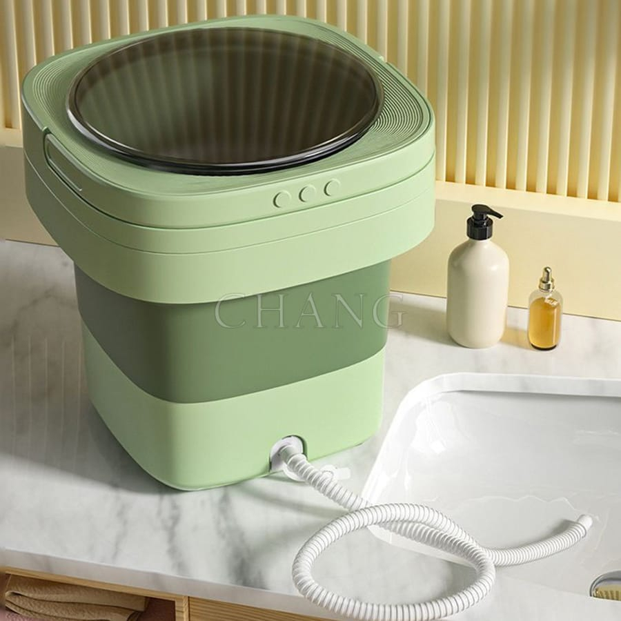 Máy giặt mini gấp gọn công suất 36W ánh sáng xanh khử khuẩn giặt vắt đồ lót tất vớ quần áo tự động GODWELL
