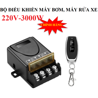 Công tắc điều khiển từ xa 100M 3000W/220V - HỌC ĐƯỢC LỆNH TỪ ĐIỀU KHIỂN KHÁC(ĐEN), công tắc wifi