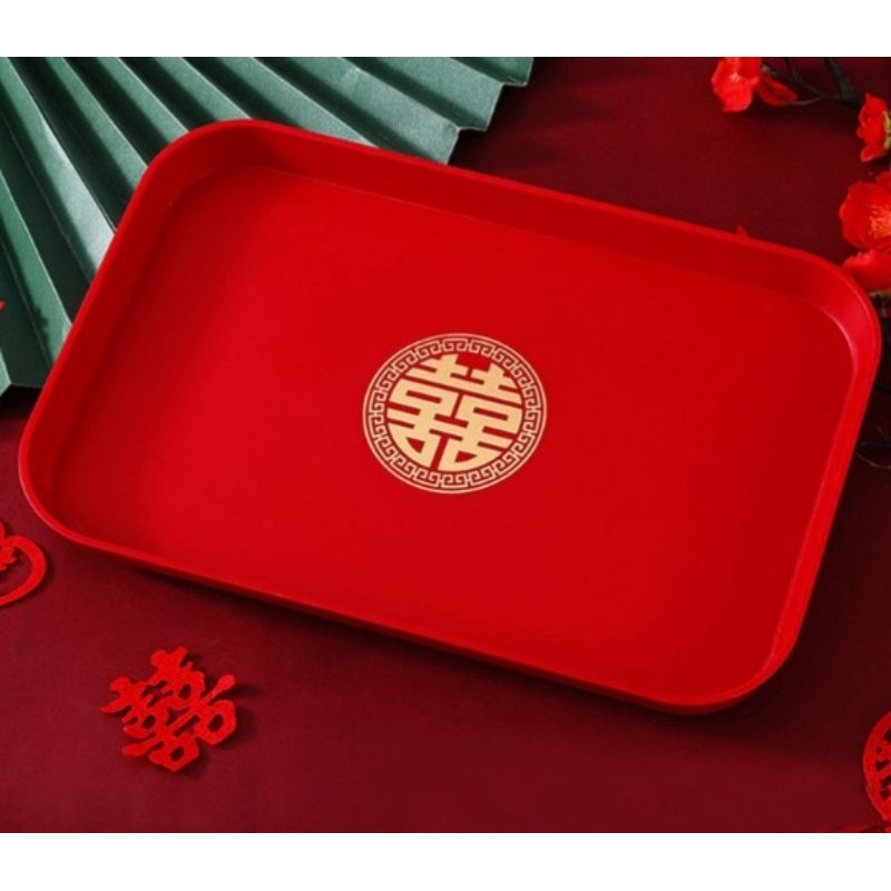 khay mâm bưng quả trái cây, trà cho đám cưới