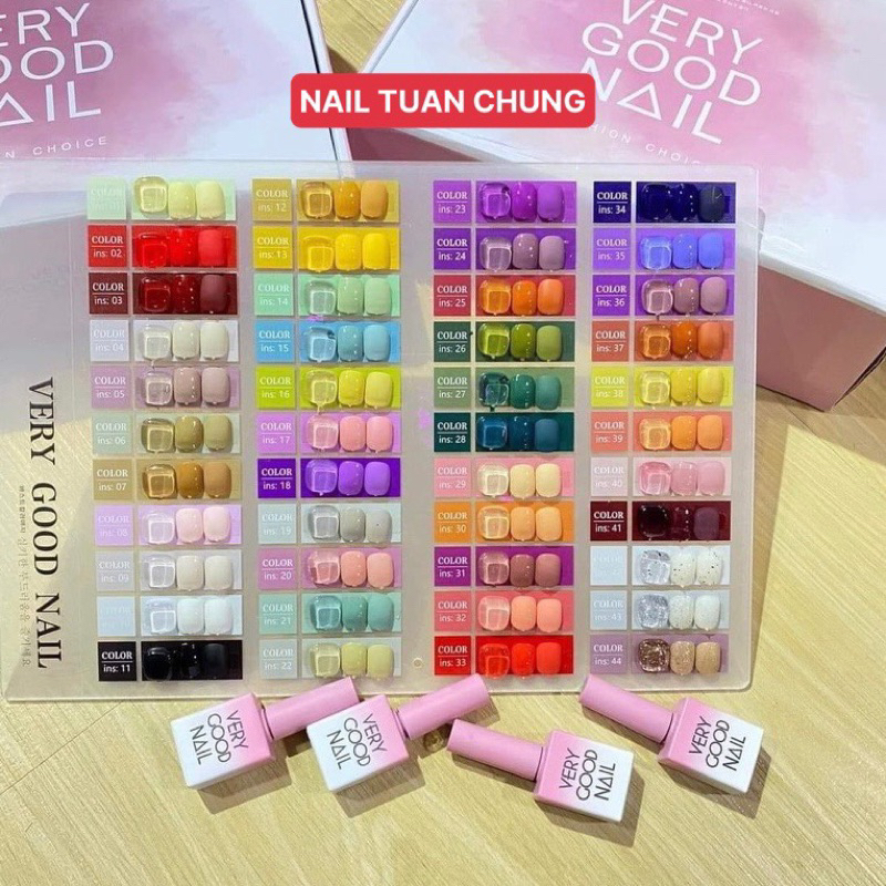 Set Sơn Very Good Nail 44 Màu Tặng Kèm Base Top Chai 15ml ( Tặng Bảng Màu )