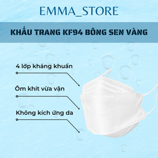 [Thùng 300c] KHẨU TRANG 4 LỚP KF94 BÔNG SEN VÀNG Kháng Khuẩn, Chống Bụi Cao Cấp