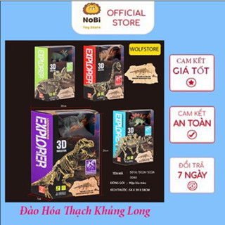 Bộ đồ chơi đào hóa thạch khủng long 3D - Tặng kèm khủng long
