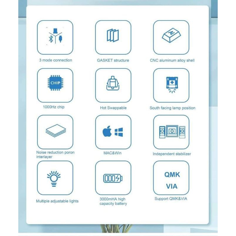 Kit bàn phím cơ LMK67 Nhôm 3 Modes QMK/VIA