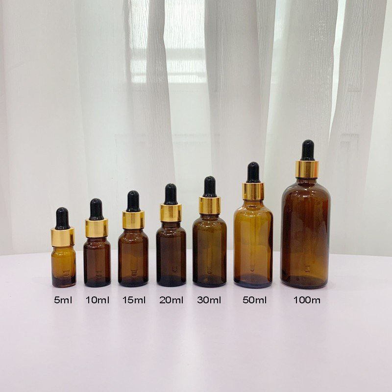 Lọ Đựng Tinh Dầu Thủy Tinh Nắp Bóp Nhỏ Giọt Khoen Vàng 30ML/50ML/100ML Dùng Dựng Tinh Dầu, Tế bào gốc