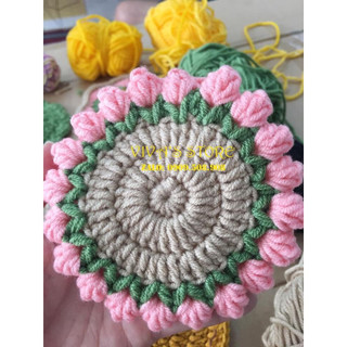 Đế lót cốc, miếng lót ly handmade từ len