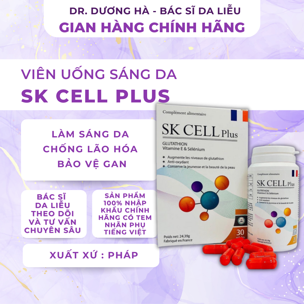 Viên uống trắng da nhập khẩu Pháp Glutathion SK Cell Plus- Dr. Dương Hà