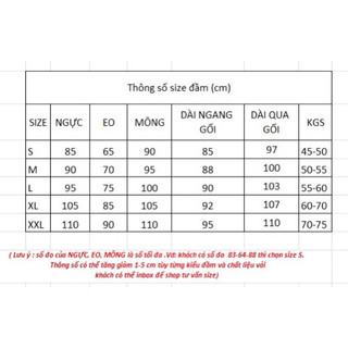 đầm yếm hở eo 45-75 kgs bigsize ( có mút ngực )