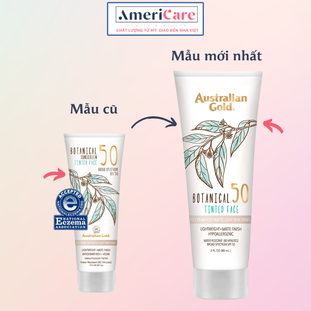 Kem chống nắng nâng tone kiềm dầu AUSTRALIAN GOLD (88 ml)- Botanical SPF 50 Face Lotion