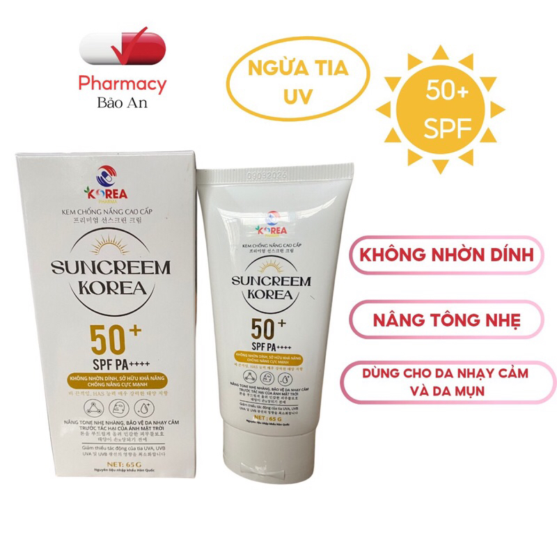 Thanh Lý Nghỉ Bán Kem chống nắng SUN CREEM KOREA SPF50+ & PA +++ bảo vệ da khỏi tia uv tia cực tím - BẢO AN PHARMA
