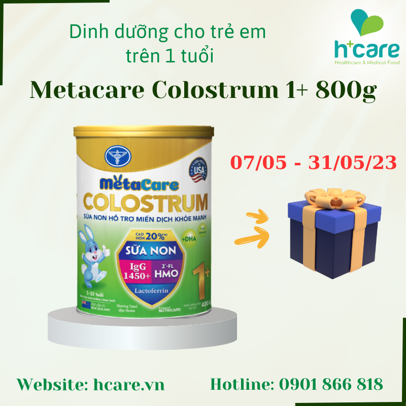 Sữa bột Metacare Colostrum 1+ 800g - Sữa non hỗ trợ miễn dịch khỏe mạnh