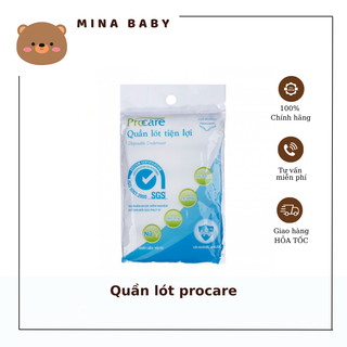 Set 5 quần lót cotton giấy Procare dùng 1 lần thấm hút siêu dai cho mẹ sau sinh,đi du lịch