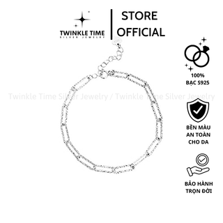 Lắc tay bạc Twikletime cao cấp xích nối phay sáng cá tính bạc S925 phong cách trẻ trung Hàn Quốc TT048