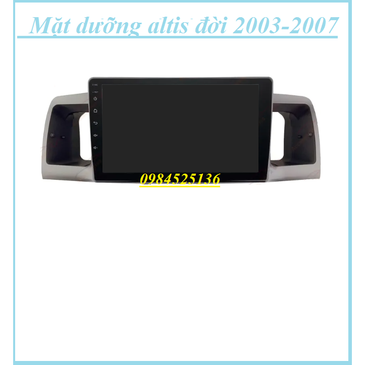 Mặt dưỡng 9 inch Toyota Altis kèm dây nguồn cắm zin theo xe dùng cho màn hình DVD android 9 inch