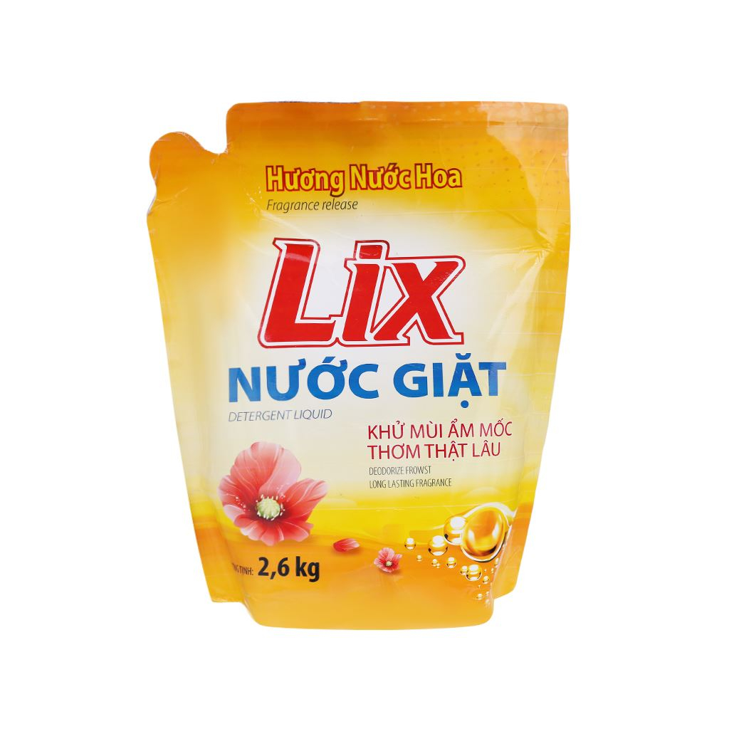 Nước giặt Lix hương nước hoa túi 2.6kg