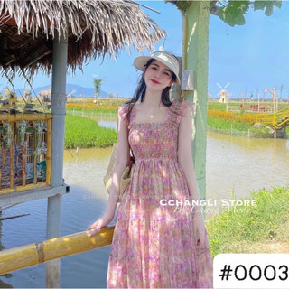 ĐẦM MIDI HOA HAI DÂY