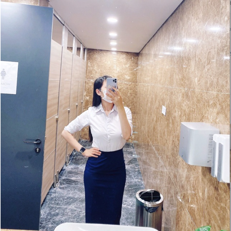 Chân Váy Bút Chì Dáng Dài 80cm chất UMI Hàn co giãn 4 chiều xẻ tà sau