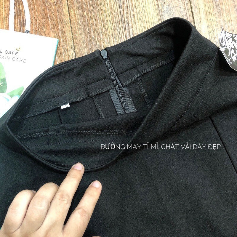 Chân Váy Bút Chì Dáng Dài 80cm chất UMI Hàn co giãn 4 chiều xẻ tà sau