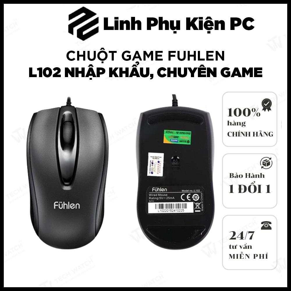 Chuột game Fuhlen L102 nhập khẩu, hàng chuyên game Giá Rẻ bảo hành 24 tháng