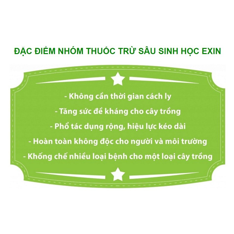 THUỐC SINH HỌC TRỪ BỆNH CHO HOA, RAU MÀU EXIN 4.5SC