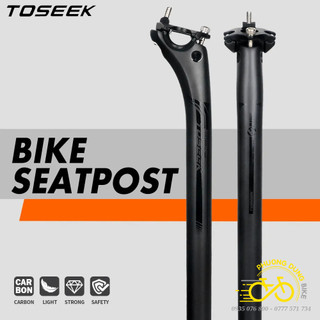 Cọc yên xe đạp carbon toseek 27.2 / 30.8 / 31.6mm x 350mm