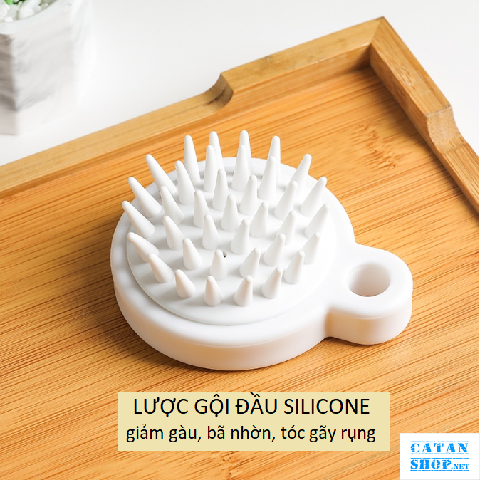 Lược gội đầu Muji xuất Nhật silicon mát xa đầu giảm rụng kích thích mọc tóc, làm sạch da đầu đa năng GD728-LuocMuji