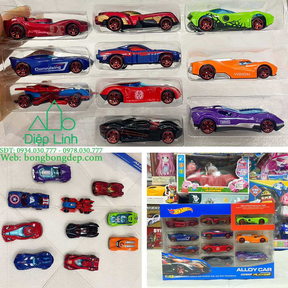 6 xe đồ chơi mô hình ô tô phong cách cổ điển chất liệu kim loại