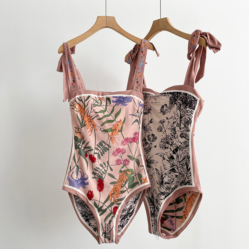 Bikini 1 mảnh Tuvada phong cách vintage, đồ bơi nữ 2 mặt, áo tắm đi biển cao cấp - BHT01