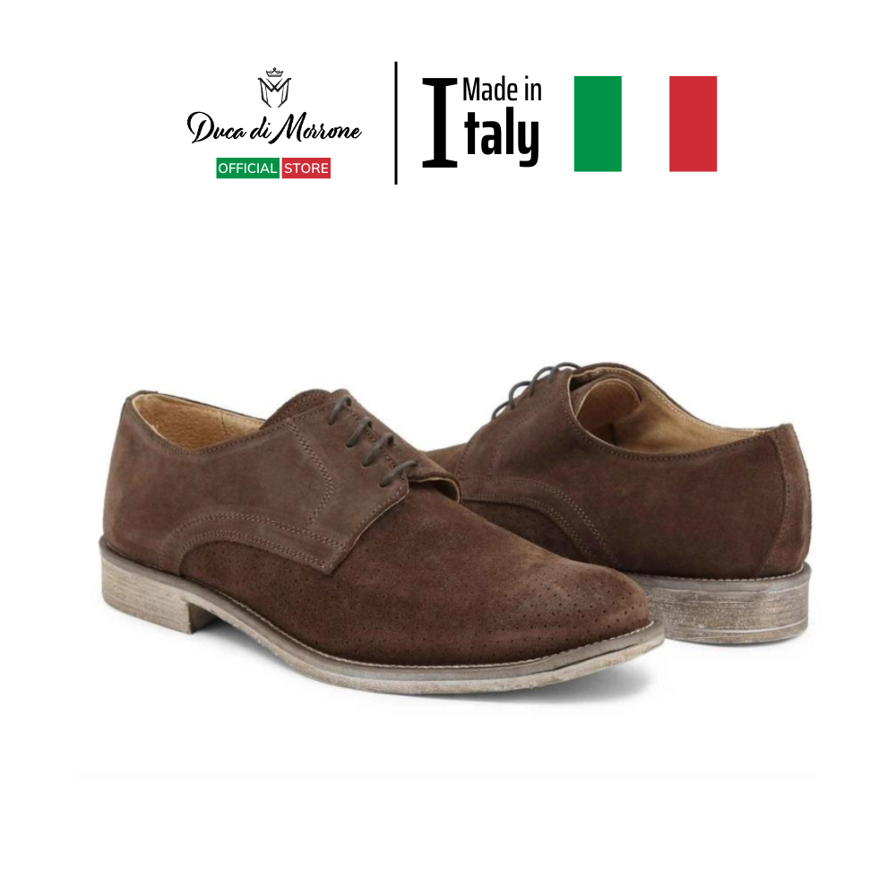 Giày Tây Derby nam da lộn - DUCA DI MORRONE - Sản xuất và nhập khẩu CHÍNH HÃNG tại ITALY - O6D_CAMOSCIO