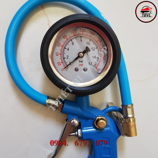 Tay bơm lốp có đồng hồ dầu loại chuẩn - Súng bơm lốp - Súng cân hơi mặt đồng hồ dầu