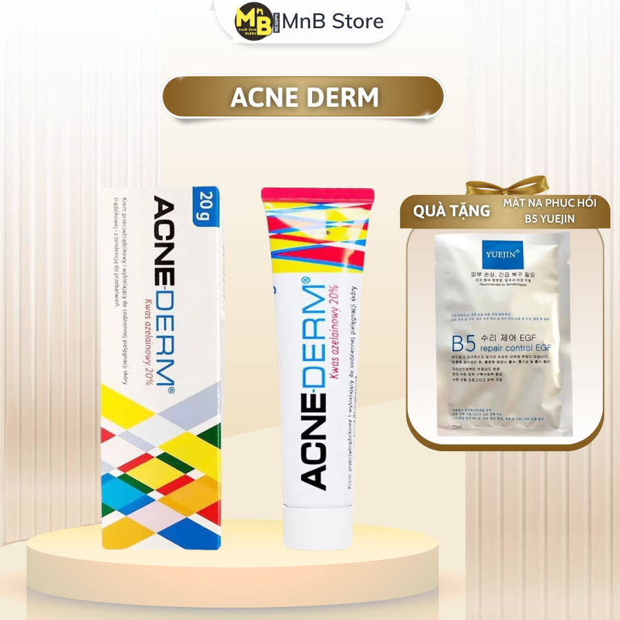 Acne Derm Kem giảm mụn Acnederm Azelaic Aicd 20% làm trắng da 20g