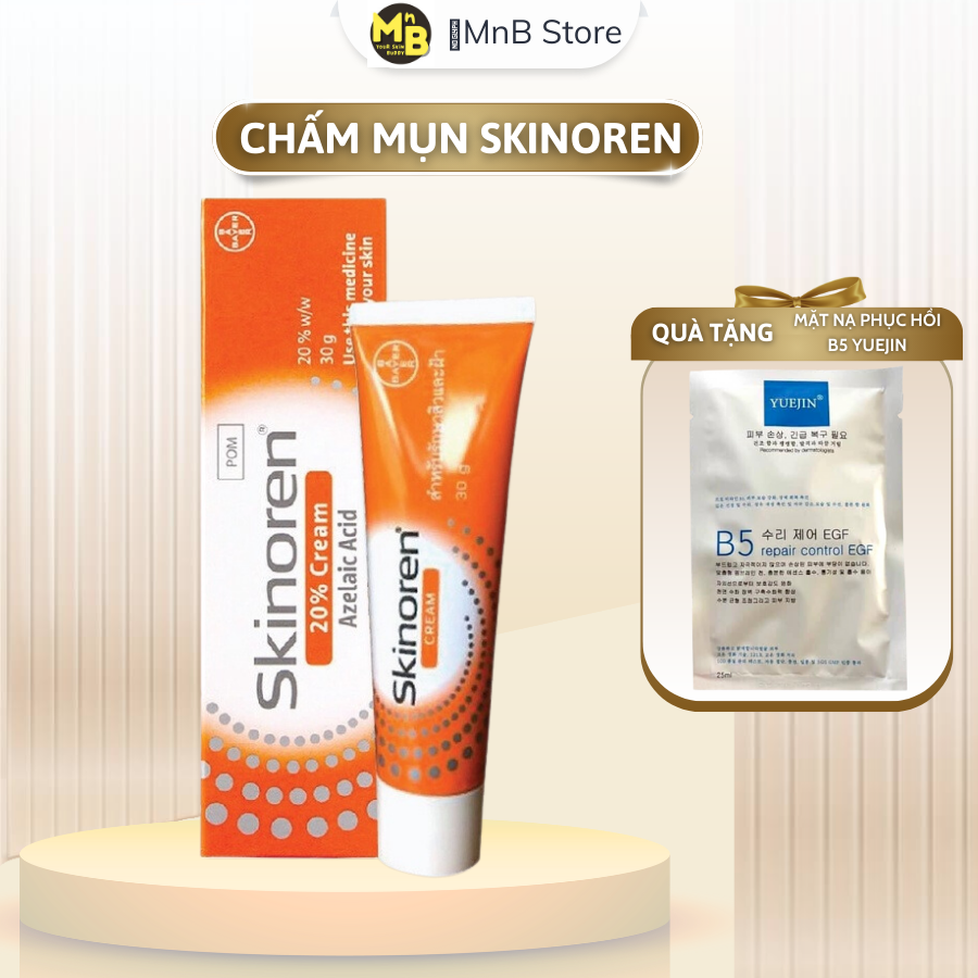 Kem giảm mụn thâm mụn & dưỡng sáng da Skinoren 15 % 20 % Azelaic Acid Cream Gel bản nội địa Nga 30g