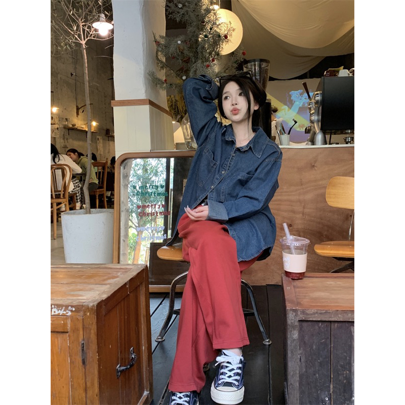 Áo sơ mi bò xanh đậm