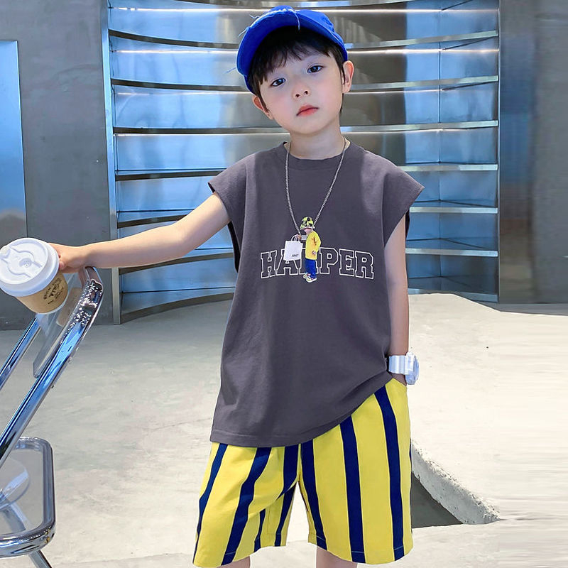 Bộ quần áo siêu cute Cho Bé Trai Vải Co Giãn Thoáng Mát