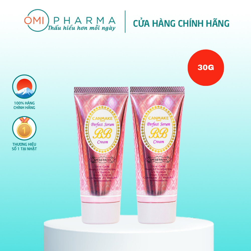 Kem Nền BB Canmake Perfect Serum BB Cream 30g SPF50 PA+++ Nhật Bản