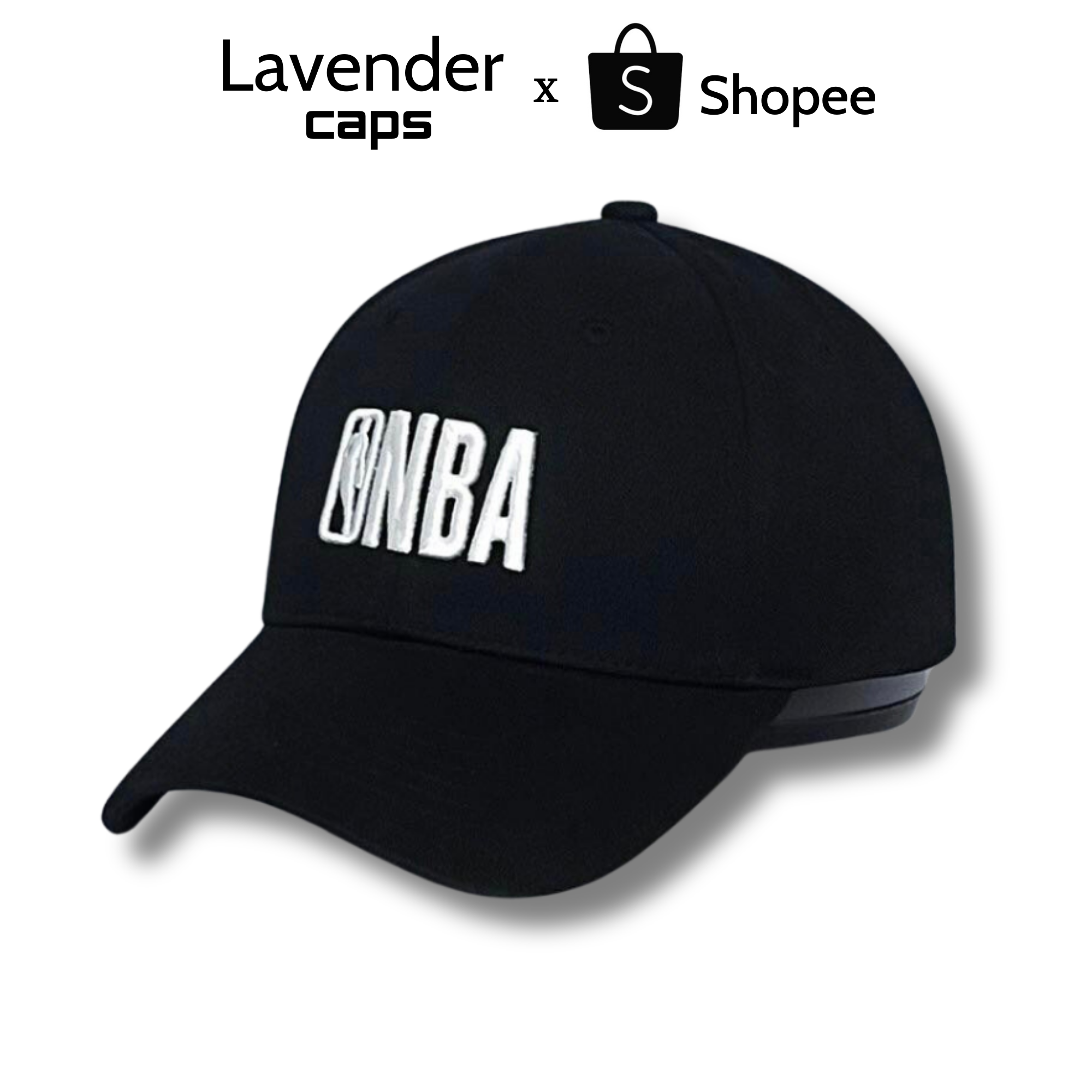 Nón kết Mũ lưỡi trai NBA đen logo thêu trắng dành cho nam nữ Free size