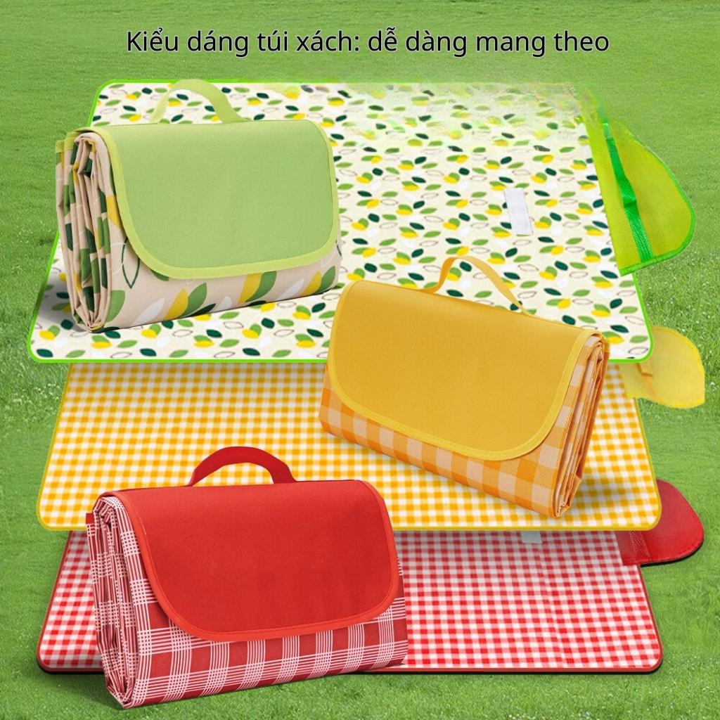 Thảm picnic thảm decor gấp gọn dã ngoại ngoài trời nhiều màu sắc - Thảm caro vải Polyester chống nước