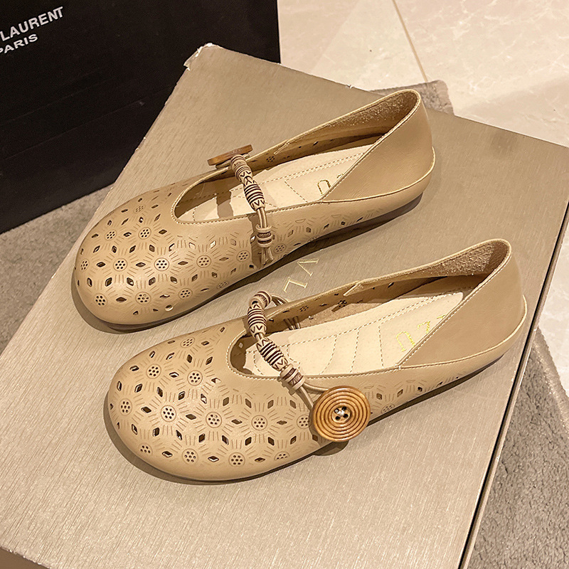 Giày Lười Da Thoáng Khí Phong Cách Hàn Quốc Nữ GDG120