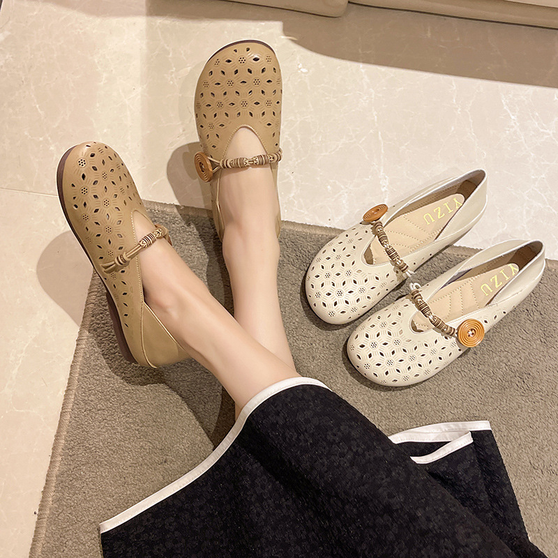 Giày Lười Da Thoáng Khí Phong Cách Hàn Quốc Nữ GDG120