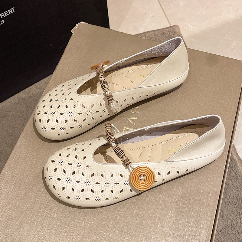 Giày Lười Da Thoáng Khí Phong Cách Hàn Quốc Nữ GDG120