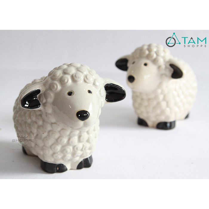 Tượng con cừu gốm béo ú TCV-CUU-01_TAN