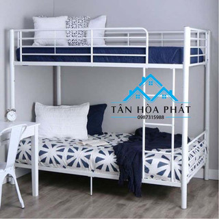 Giường sắt 2 tầng cao cấp nhiều kích thước màu trắng