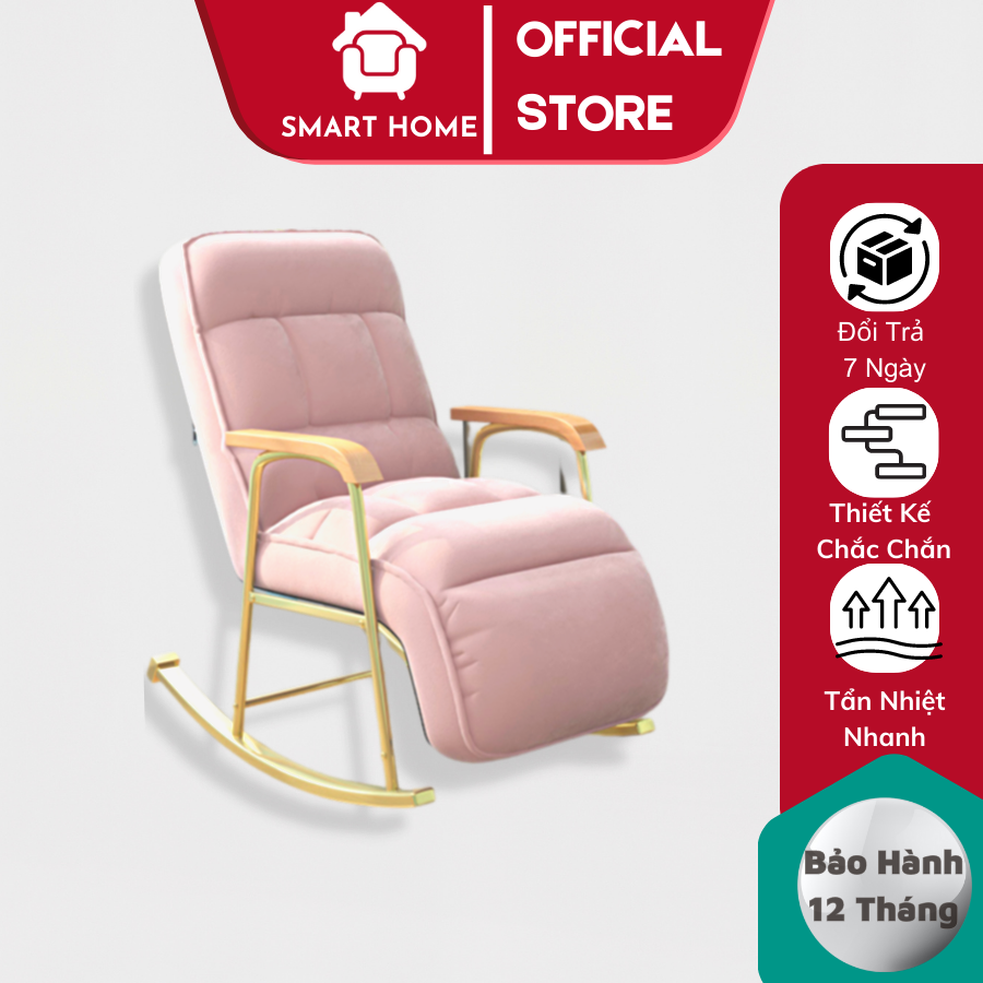 Ghế bập bênh Smart Home thư giãn cao cấp, Ghế sofa bập bênh khung thép siêu bền nệm bông thông thoáng khí