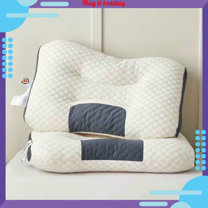 Gối matxa viền 3D, ruột gối hỗ trợ đau mỏi vai gáy kích thước 47x74cm tại Thủy lê bedding