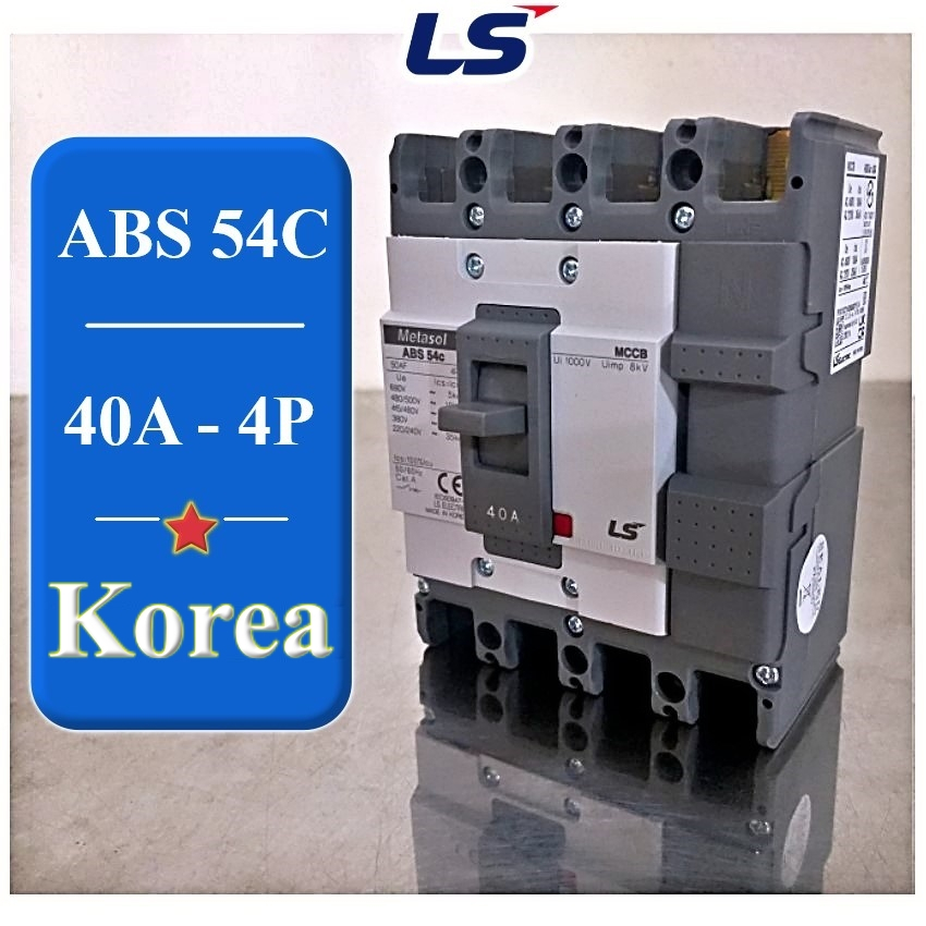 Aptomat ( MCCB ) 40A 4P 35kA, Át tô mát ABS 54c LS Hàn Quốc
