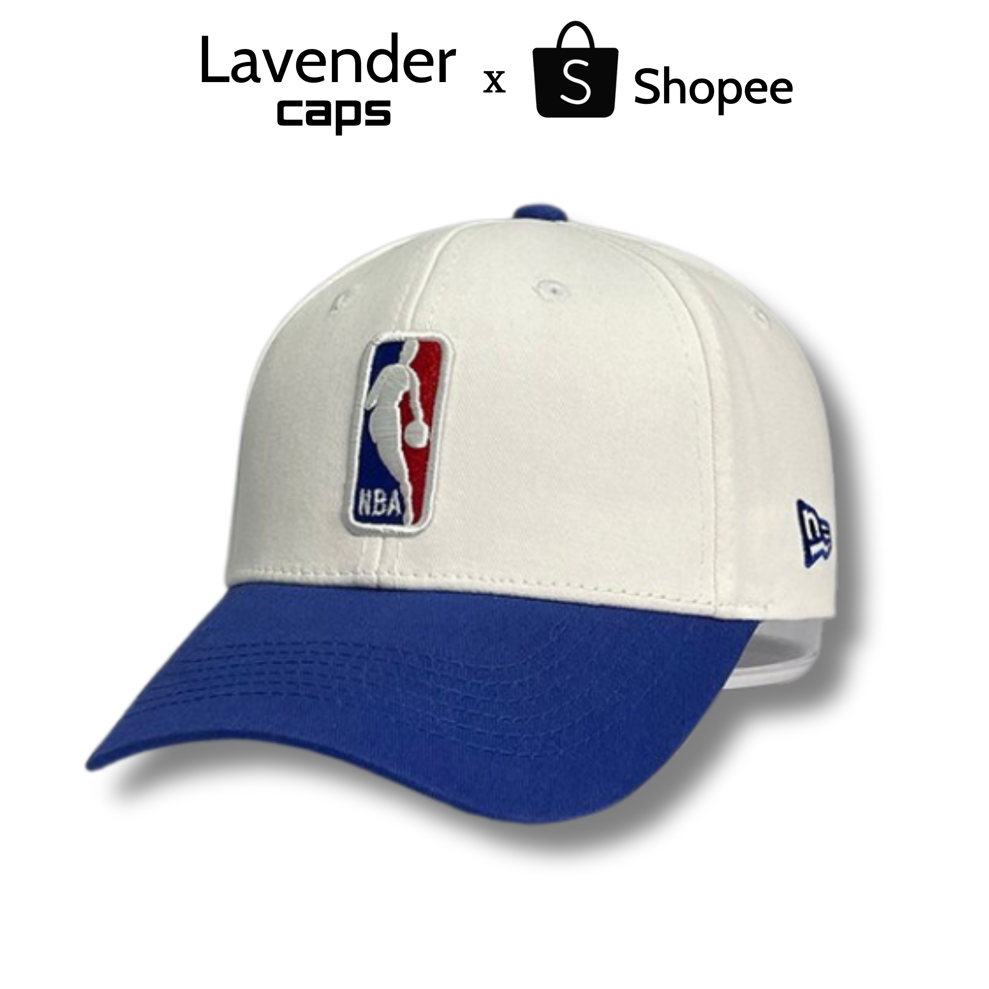 Nón kết Mũ lưỡi trai NBA trắng mix xanh logo thêu dành cho nam nữ Free size